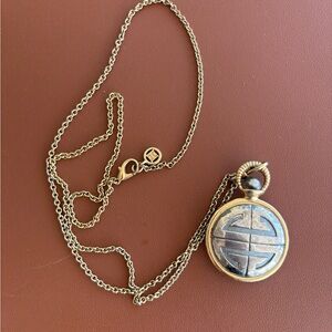 Givenchy Vintage Elegant Gold and Silver Pendant Necklace